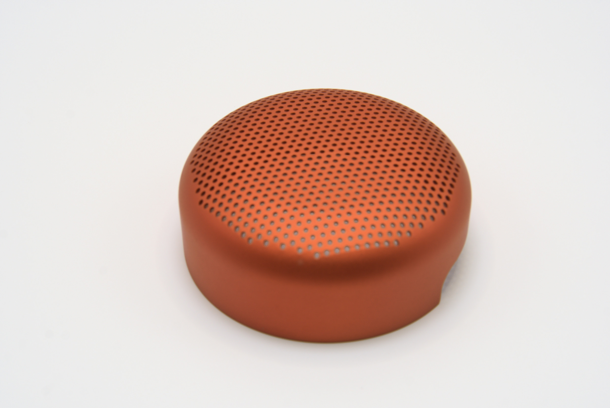 Orange-Red Perforated Dome Cover / 橙红色圆顶冲孔罩，整体外观